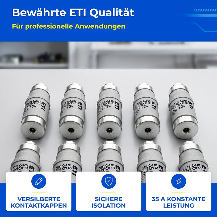 Sicherung NEOZED D01 und D02 10 bis 63 Ampère Blister mit 10 Stück Schmelzsicherungen träge als Ersa