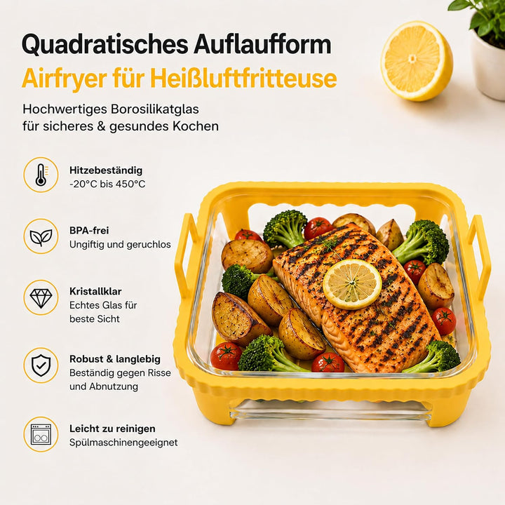 Auflaufform Airfryer Gross für Cosori Turboblaze Airfryer XXL 6L/Ninja Heissluftfritteuse MAX PRO 6,