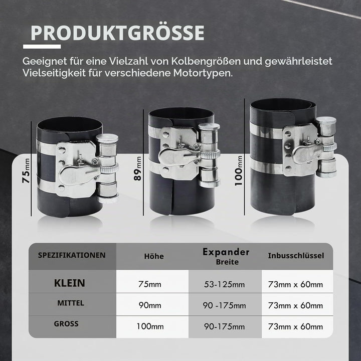 CCLIFE Kolbenringspannband Satz Kolbenring Spannband Kolben Ring Zange Werkzeug Satz