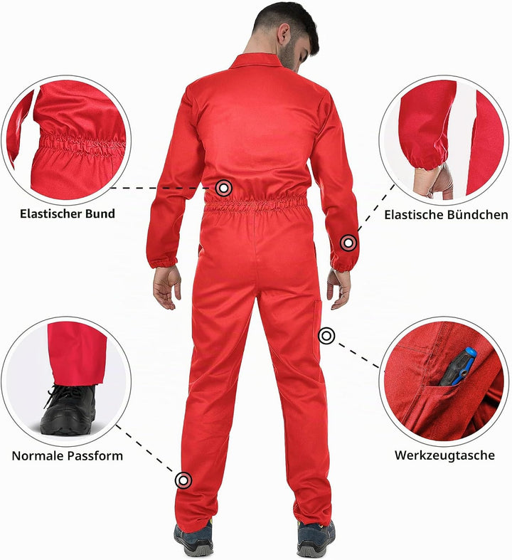 BWOLF ANAX Arbeitsoverall Herren Overall Herren Arbeitskleidung 100% Baumwolle Arbeitsoveralls mit 5