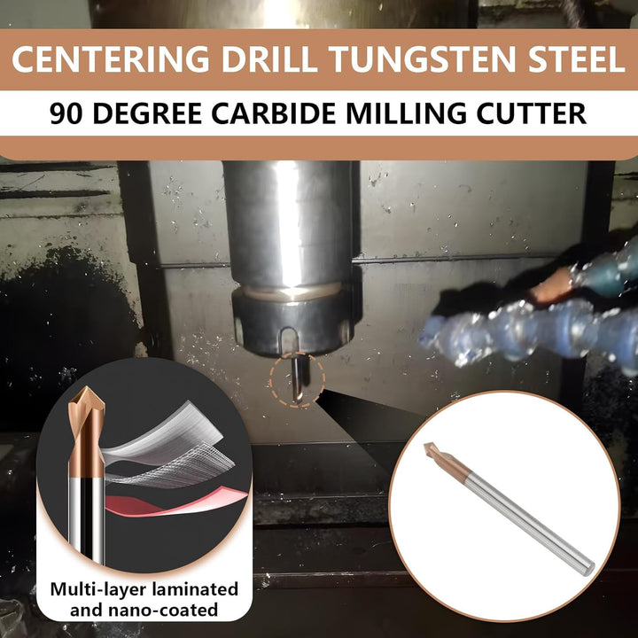2 Stück 4mm Griff Abgeschrägter Fräser V Nut 90 Grad Fräser mit TiSiN Beschichtung Fräser aus Hartle
