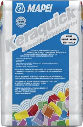 Mapei KERAQUICK Schnellflexklebemörtel Grau 25 Kg - verformbarer hydraulisch & schnell erhärtender