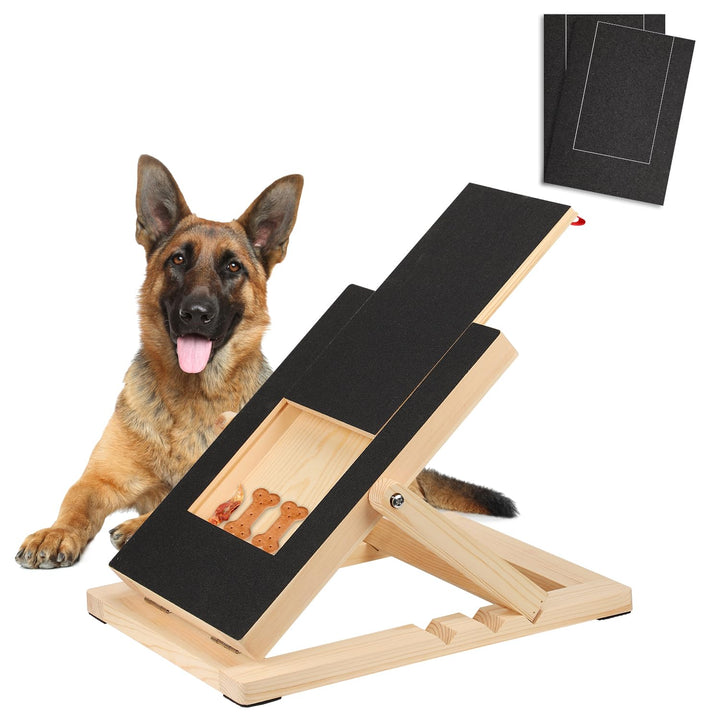 Grosses Kratzbrett für Hunde mit Leckerli Schublade für Hunde, Multifunktional Kratzbrett für Nägel