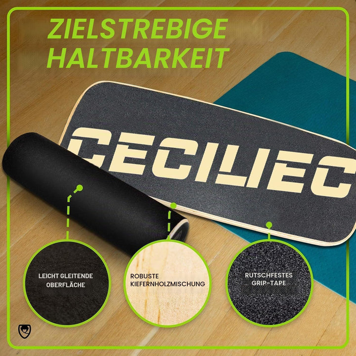 Balance Board Trainer, Holz Balance Board mit Rolle, Rollbrett für Übungen, athletisches Training un