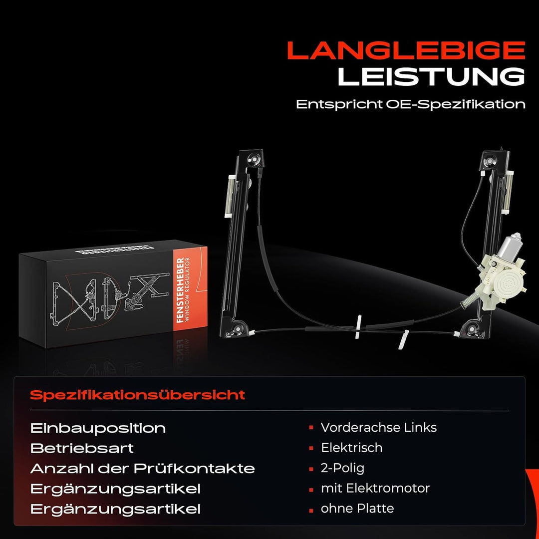 Frankberg Fensterheber mit Motor Vorne Links Kompatibel mit M-i-n-i R50 R52 R53 Coo-per One Works Sc