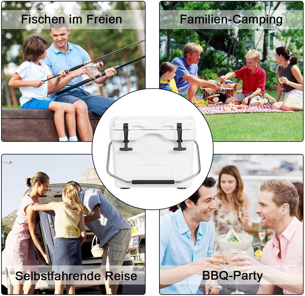 GYMAX Tragbare Kühlbox 15L, Thermobox mit rutschfesten Füssen, Speisenwärmer 45 x 34 x 33 cm, Isolie