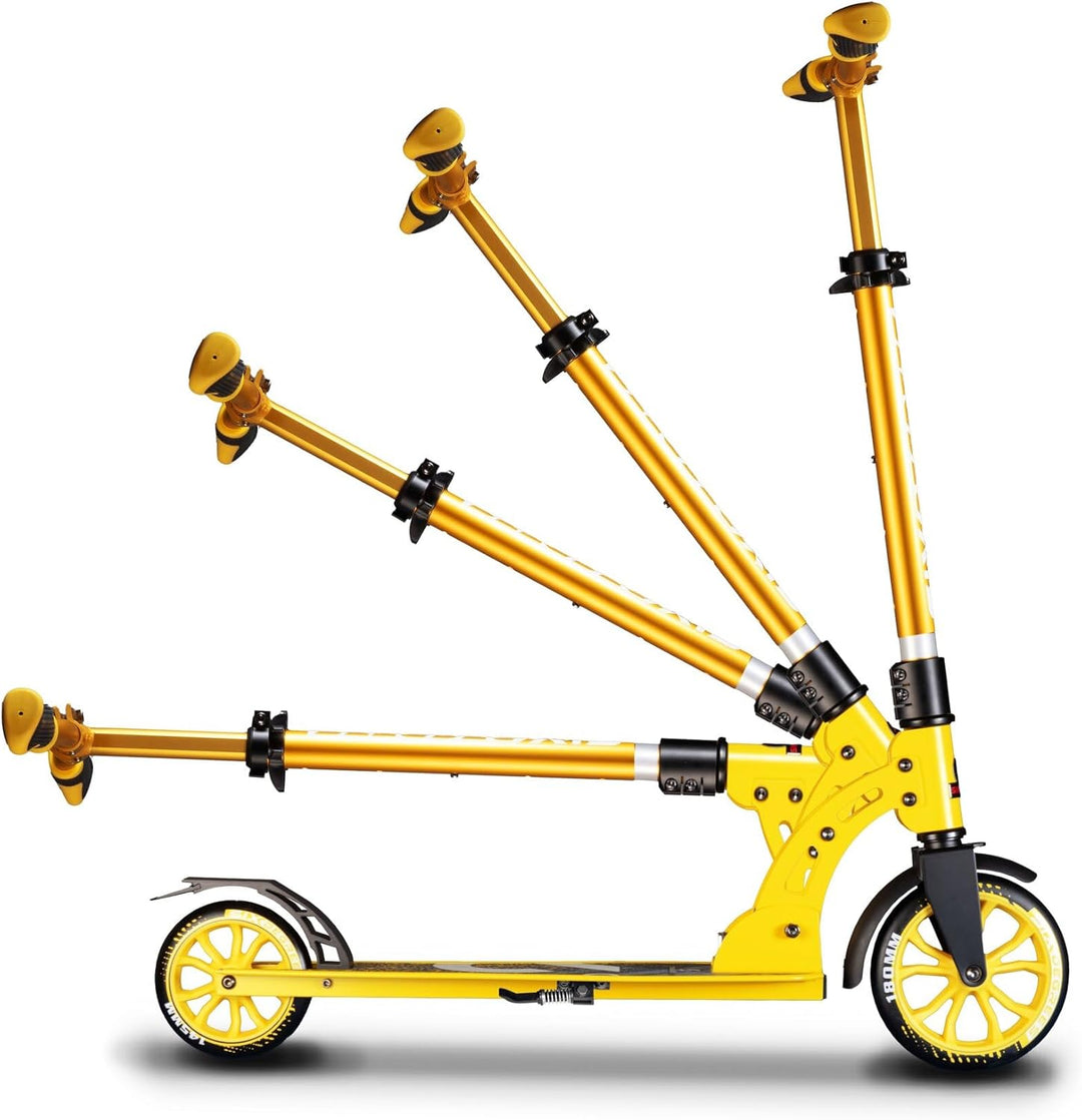 SIX DEGREES Aluminium Scooter Junior mit Klappmechanismus u. Ständer, 180/145 mm, höhenverstellbar,