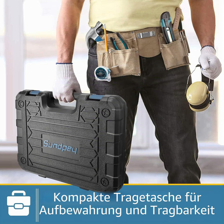Sundpey Werkzeugkoffer Gefüllt Profi 148tlg - Haushalts-Werkzeugkoffer Werkzeugkasten Werkzeug-set m