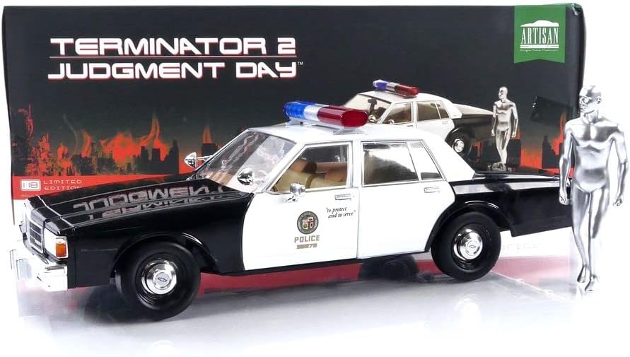 TERMINATOR 2 Chevrolet Caprice Police & T-1000 Flüssigkeit Metal Android - limitierte Auflage - Mass