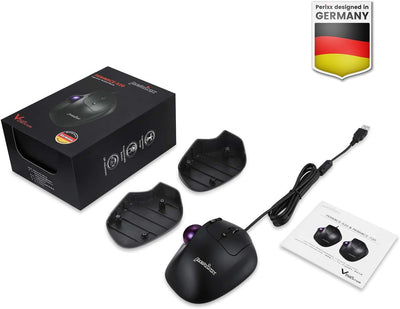 Perixx PERIMICE-520 Kabelgebundener Ergonomische Trackball Maus, Anpassbarer Winkel, 2 DPI Level, Sc