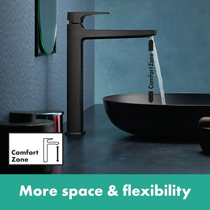 hansgrohe Wasserhahn Metropol, wassersparende Armatur mit Komfort-Höhe 260mm mit Push-Open Ablaufgar