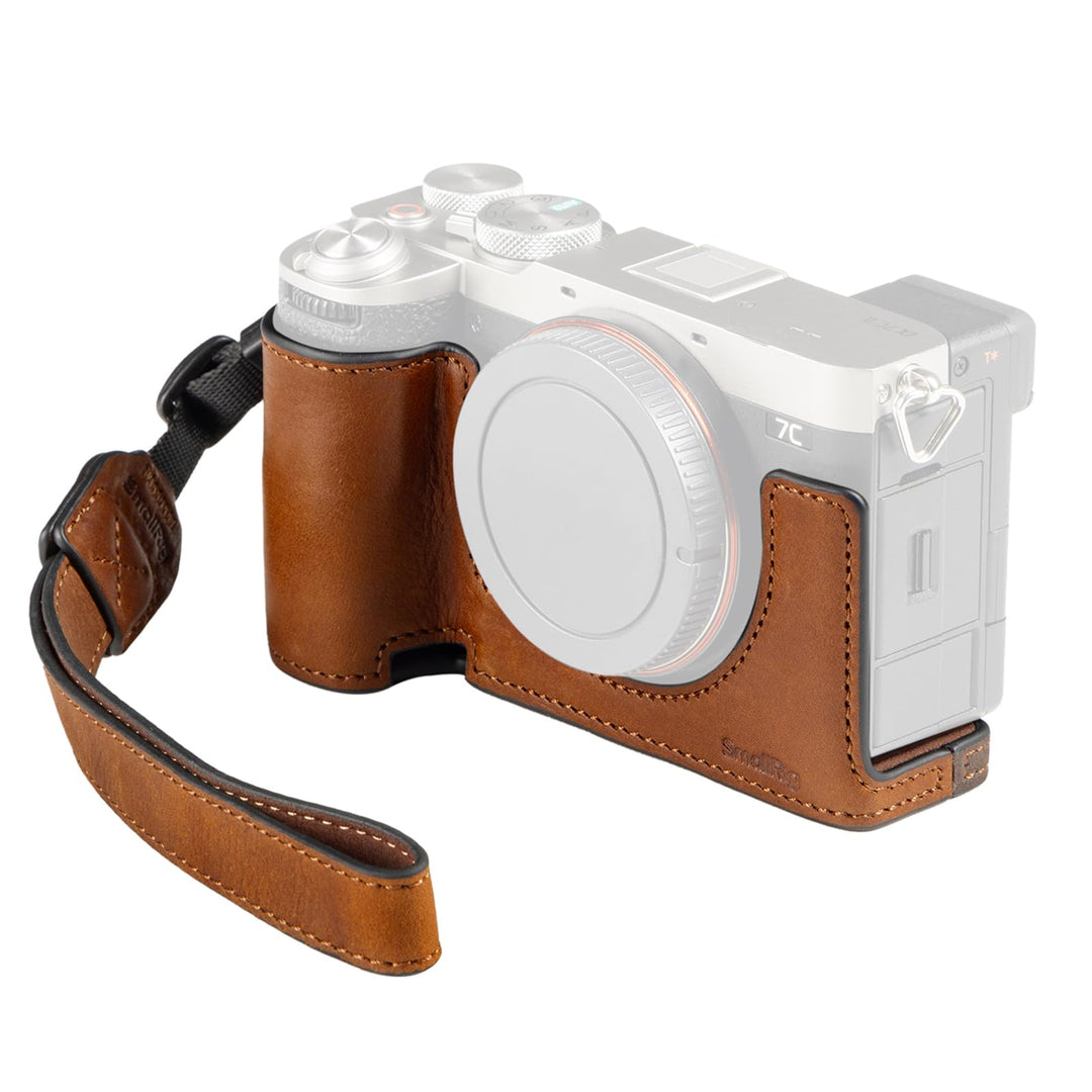 SMALLRIG A7C II / A7CR Kamera-Ledertaschen-Set für Sony Alpha 7C II/Alpha 7CR, Halbtasche aus Leder