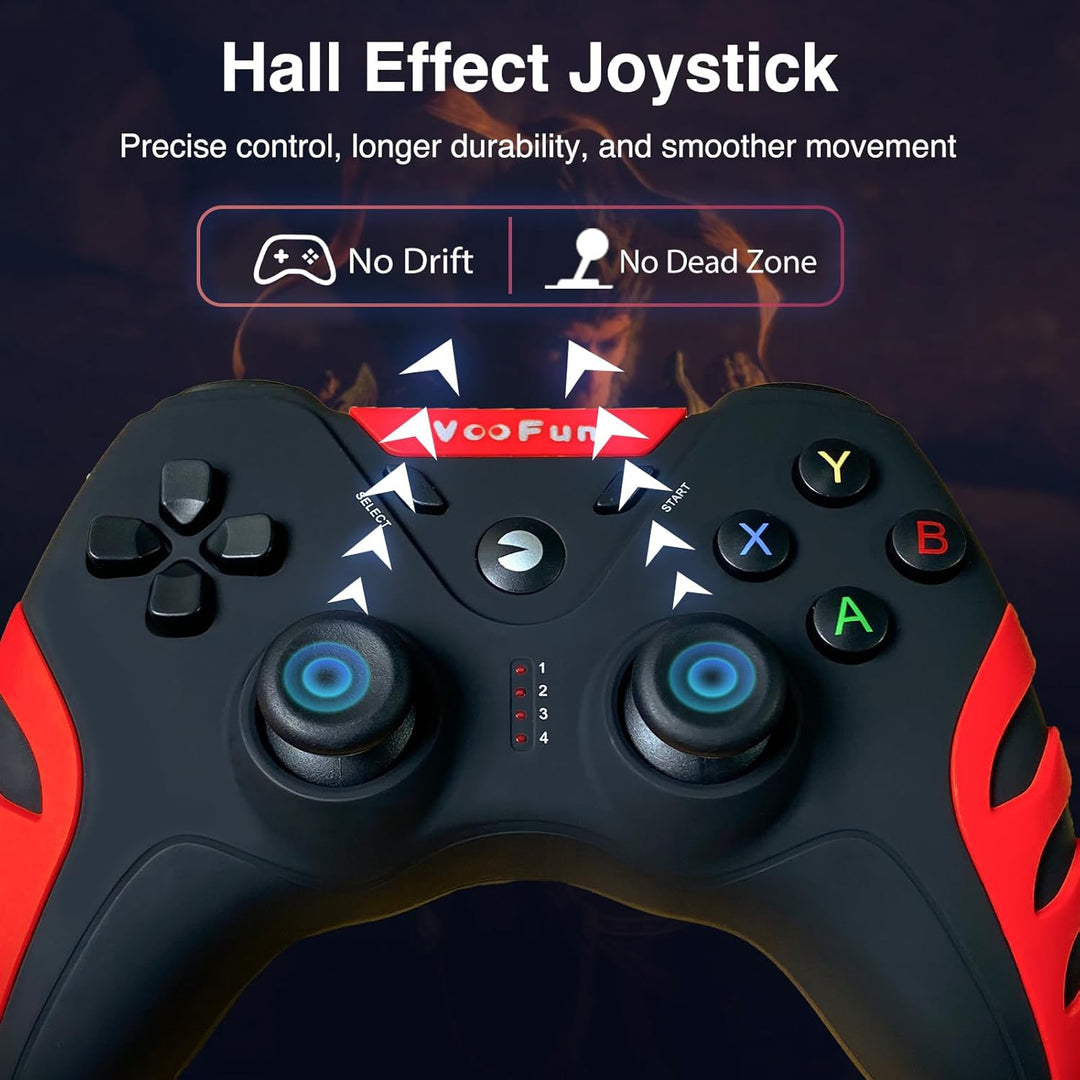 VooFun Controller PC, Wireless PS3 Controller Gamepad PC mit Dual-Vibration, Gaming Controller für P