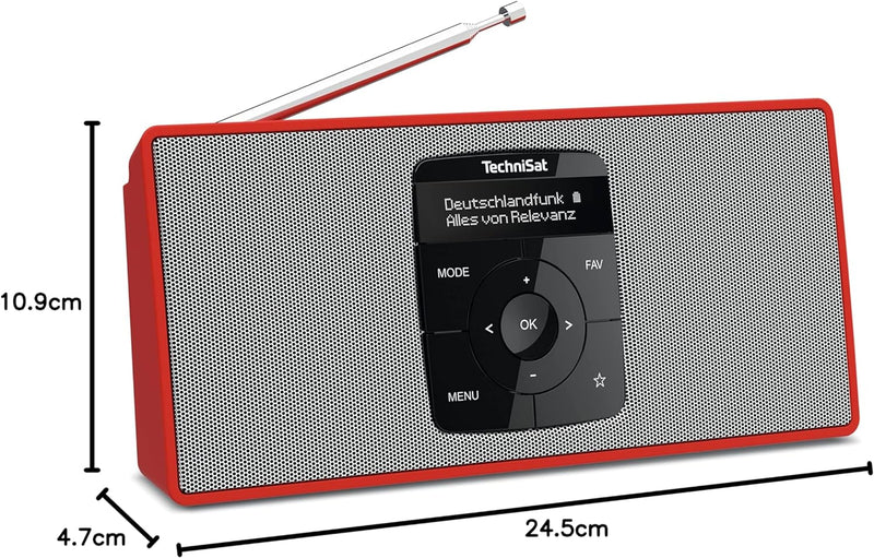 TechniSat DIGITRADIO 2 S - Tragbares DAB Stereo-Radio mit Akku (DAB+, UKW, Bluetooth Audiostreaming,