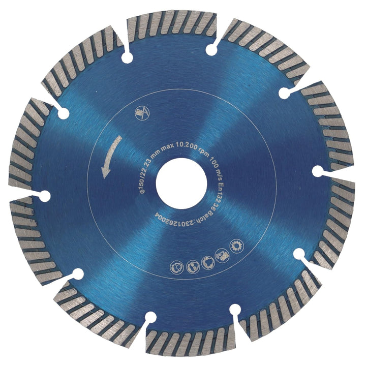 PRODIAMANT Fastcut Highspeed Diamant-Trennscheibe 150 mm x 22,23 mm für sehr harte Baustoffe wie Kal