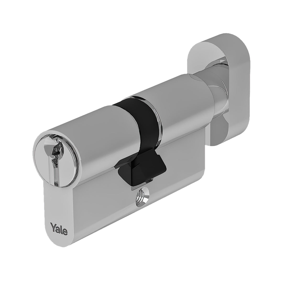 Yale Europäischer Sicherheitszylinder mit Schlossknopf YC054KD305003N1 vernickelt, 30/50mm, 3 Senkre