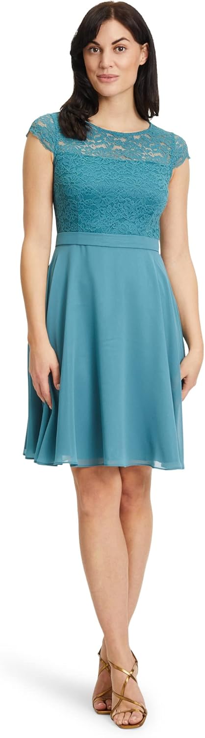 Vera Mont Damen Cocktailkleid mit Spitze 40 Smoky Teal, 40 Smoky Teal