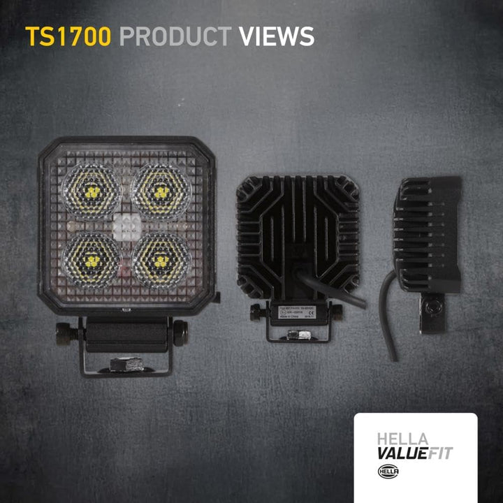 HELLA - LED-Arbeitsscheinwerfer - Valuefit TS1700 - 12/24V - 1700lm - geschraubt/Anbau - schwenkbare