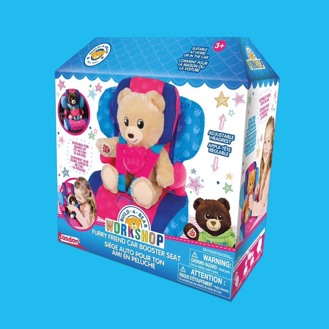 Casdon Build-A-Bear Workshop Furry Friend Toy Car Booster Seat