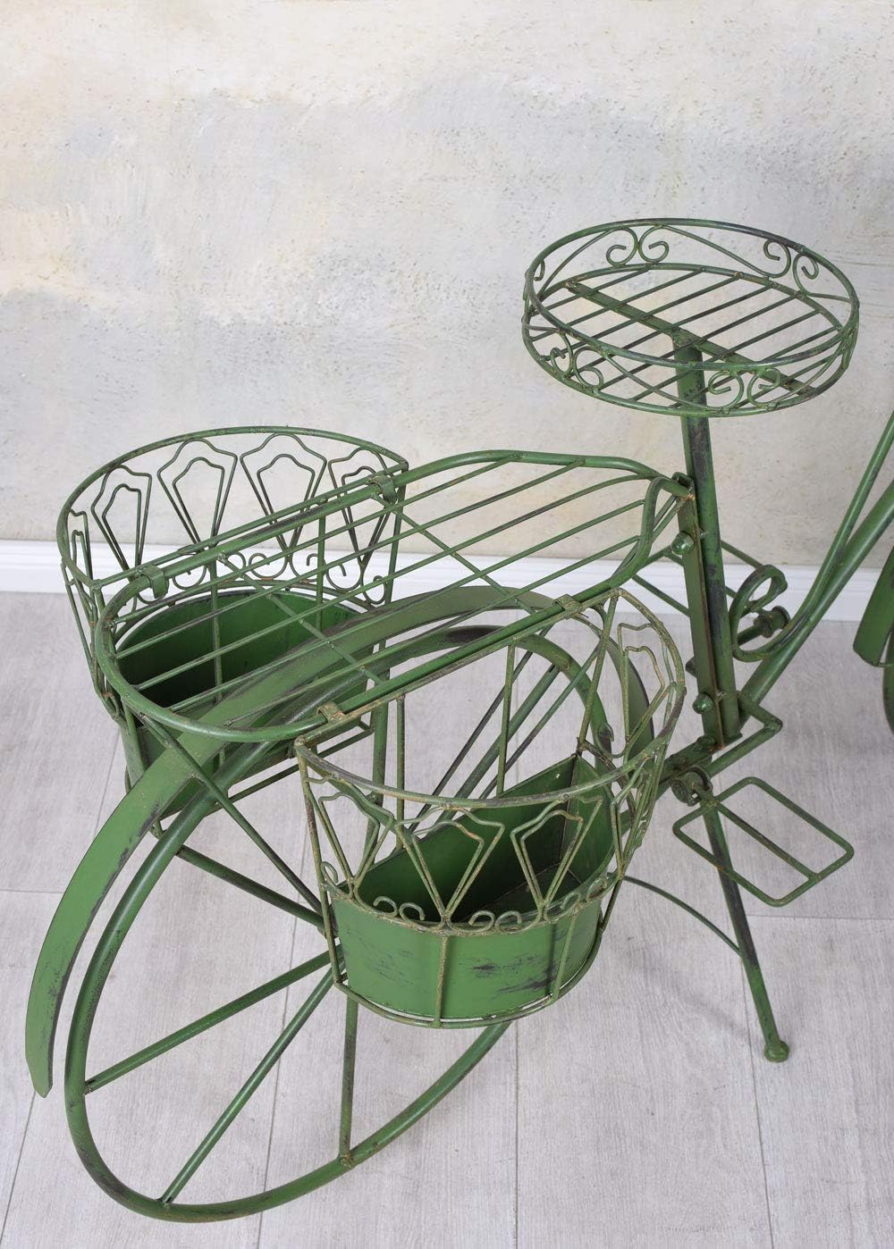 PFLANZFAHRRAD „LE JARDIN DE PROVENCE“ – Deko Fahrrad aus Eisen im Vintage Stil mit 4 Pflanzkörben Gr