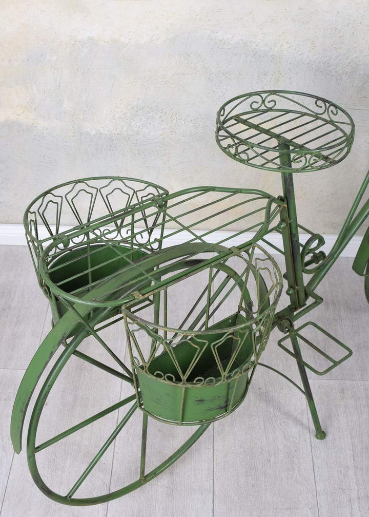 PFLANZFAHRRAD „LE JARDIN DE PROVENCE“ – Deko Fahrrad aus Eisen im Vintage Stil mit 4 Pflanzkörben Gr