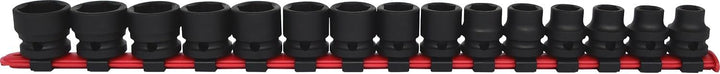 KS Tools 1/2" Sechskant-Kraft-Stecknuss-Satz, extra kurz, 15-tlg.
