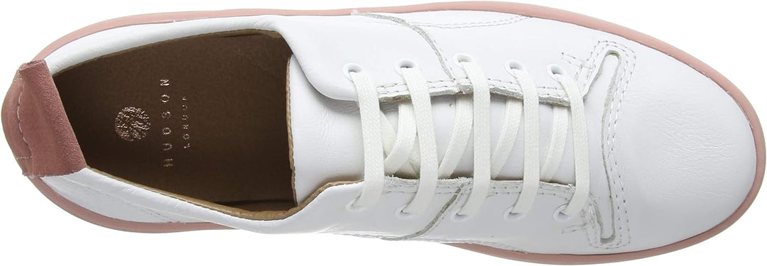 Hudson Mädchen Sierra Leather Sneaker, Weiss Weiss Pink 50, 35 EU