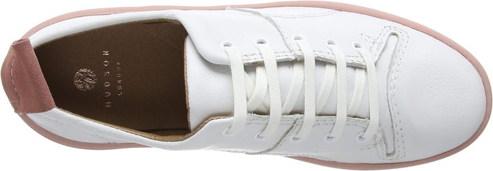 Hudson Mädchen Sierra Leather Sneaker, Weiss Weiss Pink 50, 35 EU