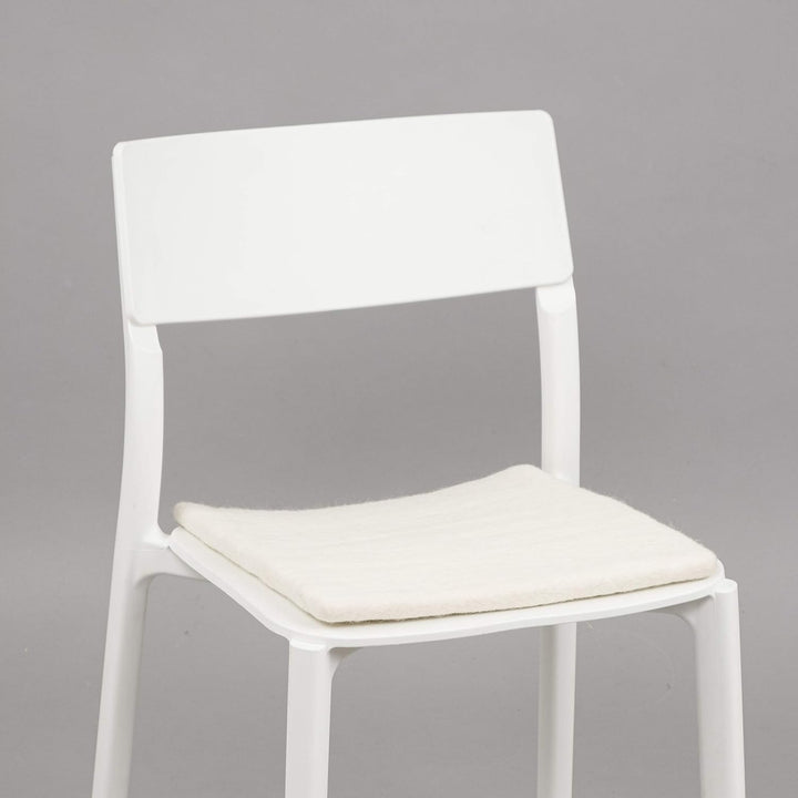 myfelt Flache Filz Sitzauflage, Filz Stuhlauflage - Linéa - quadratisch, 36x36 cm, Weiss Naturweiss,