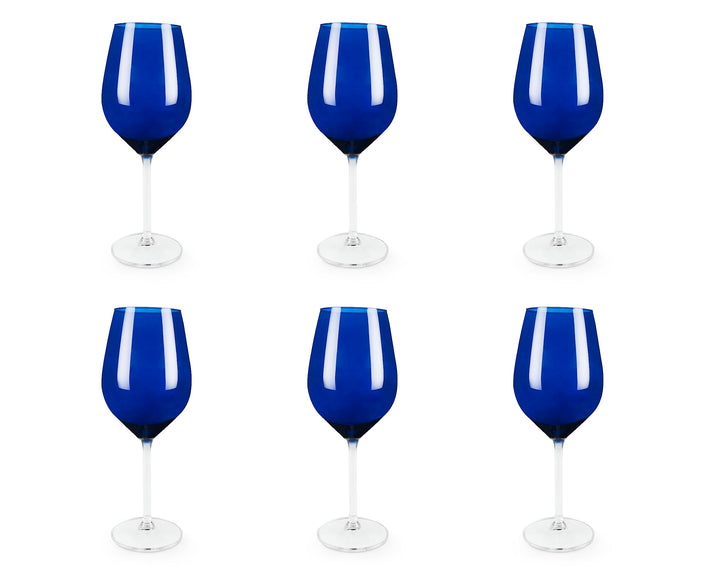 Excelsa Cobalto Weingläser, Glas, Blau, 6 Stück Kelche, Kelche