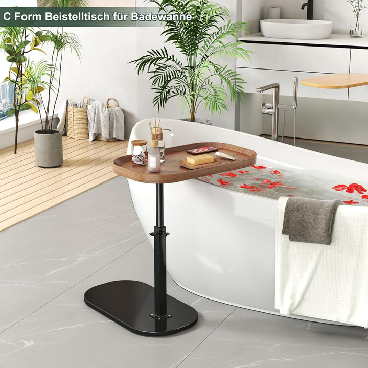 Beistelltisch C Form Höhenverstellbar, Klein Couch Beistelltisch, 360° Drehbarer C Form Beistelltisc