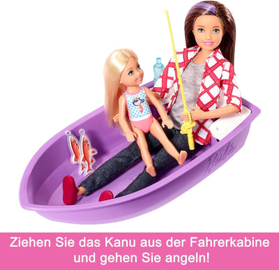 Barbie 3-in-1 DreamCamper Vehicle, approx. 3-ft, Transforming Camper with Pool, Truck, Boat and 60