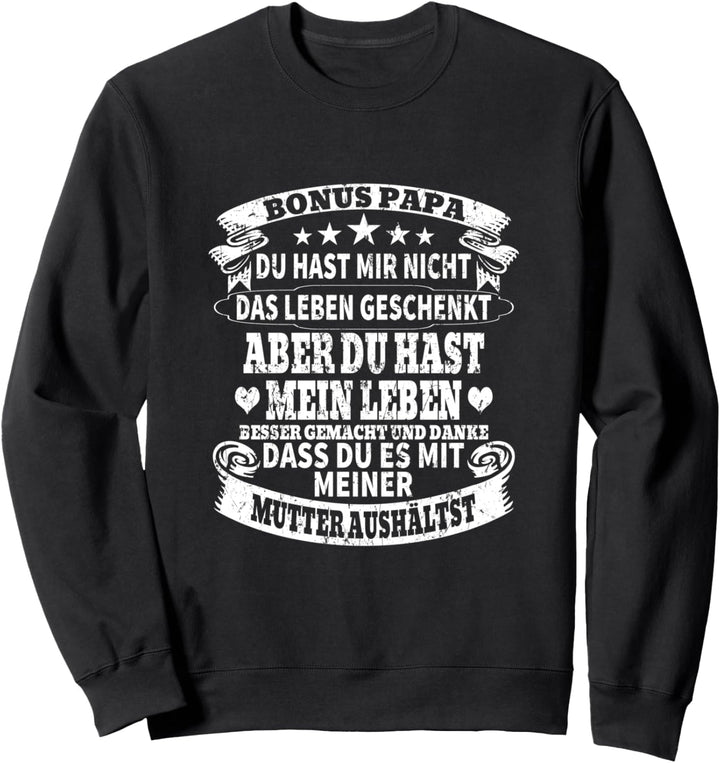 Lustig Cool Bester Geschenkidee Geburtstag Bonus Papa Sweatshirt