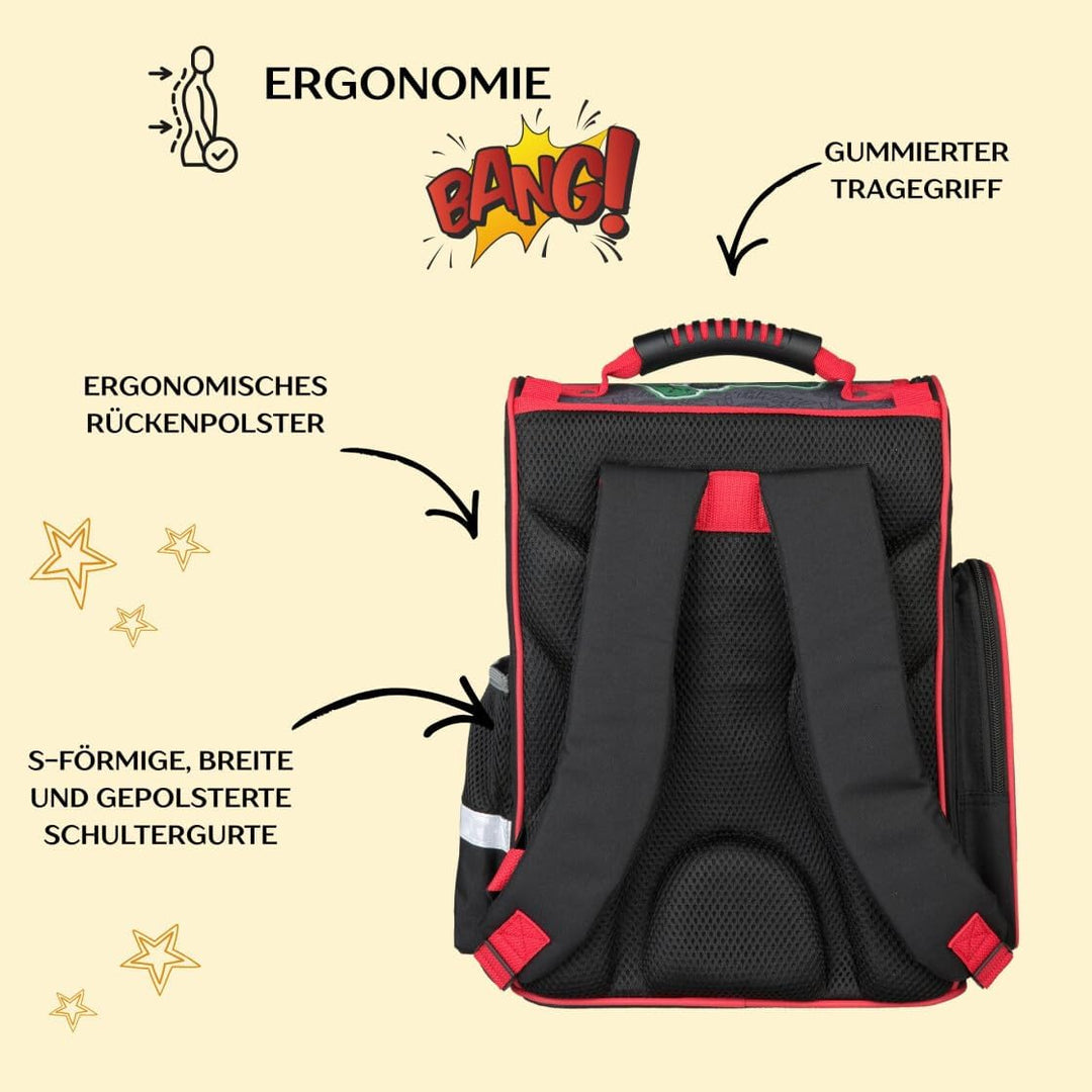 Undercover Schulranzen Set 1. Klasse - Personalisierter Inhalt mit Name - Schultasche Jungen Mädchen