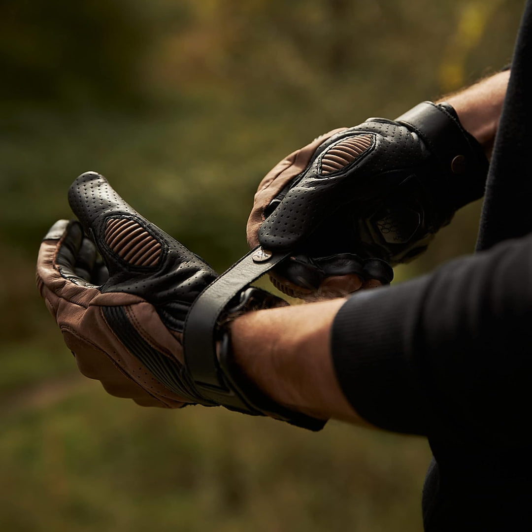 BROGER Ohio Motorradhandschuhe Herren | Rindsleder und Känguru Leder | Knox SPS Protektoren | Stossa