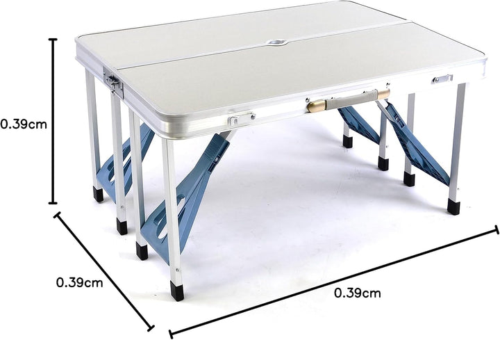 Nexos Sitzgruppe Camping Aluminium Tisch 4 Hocker Stuhl Party klappbar Koffergarnitur Klappgarnitur
