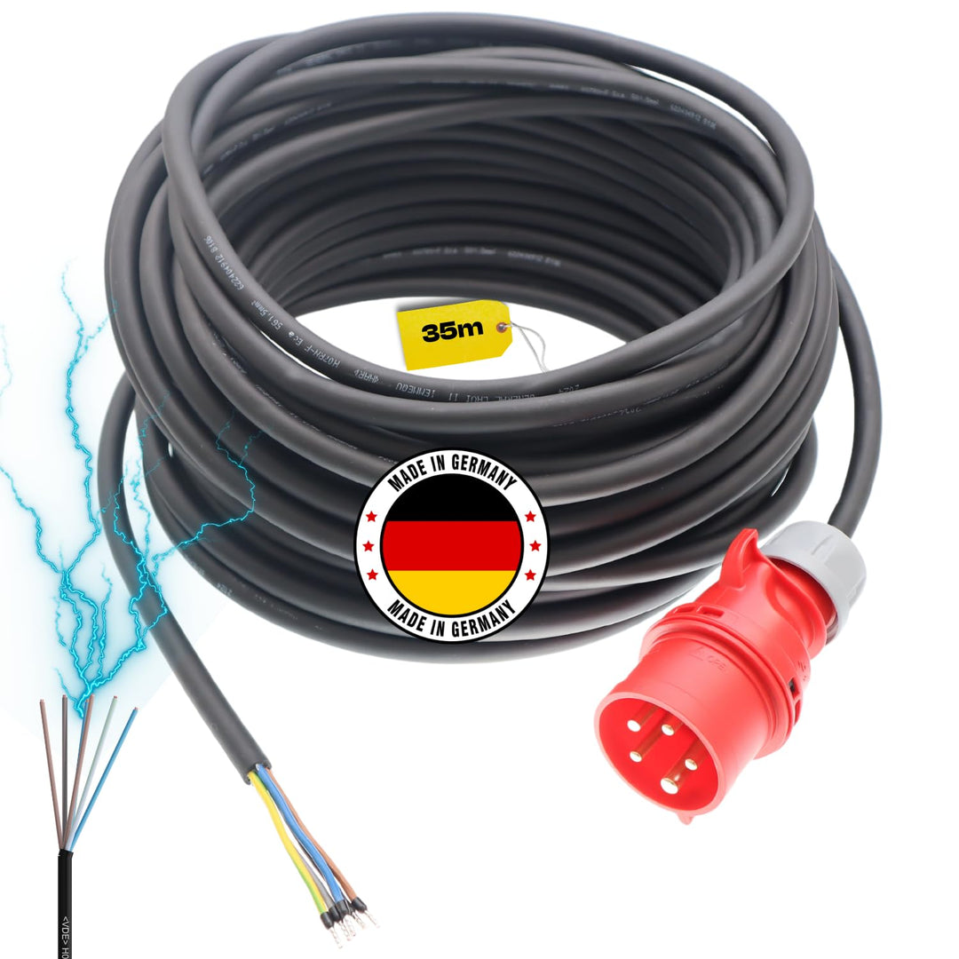 netbote24® CEE Maschinen Anschlussleitung 400V / 16A H07RN-F 5-polig (3P+N+PE) 5x1,5 mm² IP44 2,5-50
