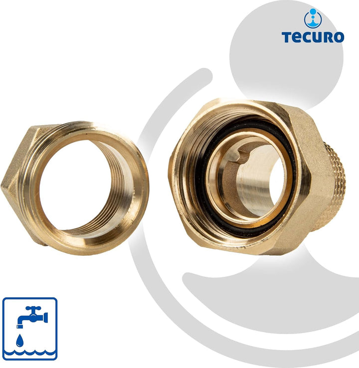 tecuro Verschraubung IG x AG 1 1/4 (5/4) Zoll, konisch dichtend - MS-blank CW617N 1 1/4 Zoll, 1 1/4