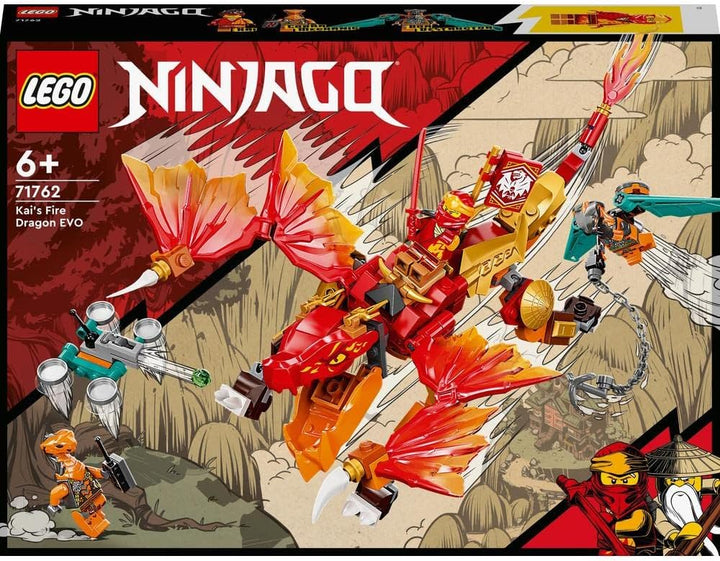 LEGO 71762 NINJAGO Kais Feuerdrache EVO, Drachen Spielzeug ab 6 Jahren mit Feuerdrachen- und Schlang