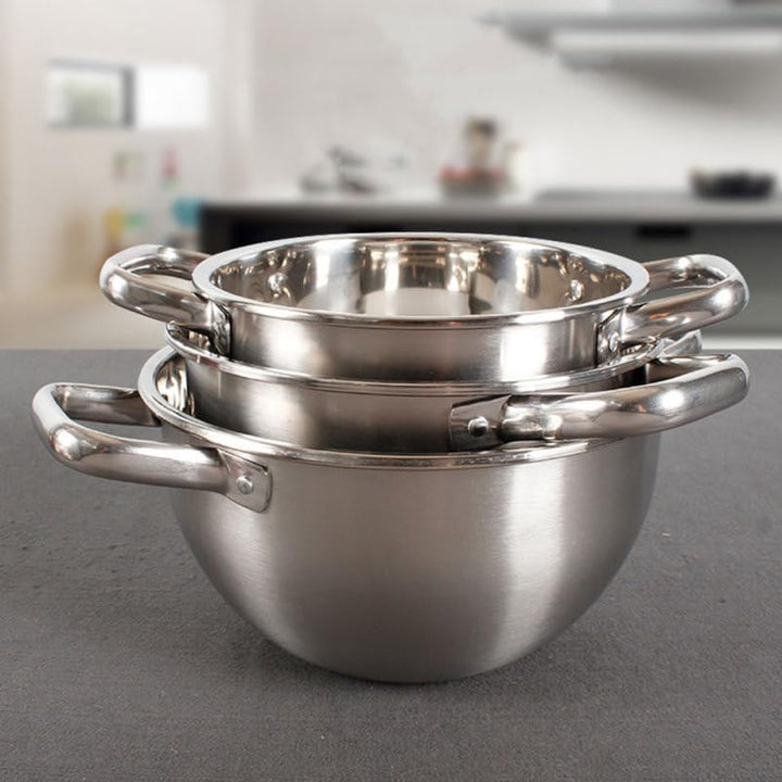 Toyvian Multifunktionaler Edelstahl Kochtopf 20cm Hitzebeständig mit Griffen Lebensmittelecht für Ho