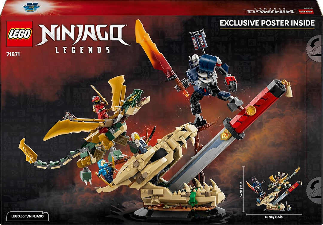 LEGO NINJAGO Showdown auf der Drachenklinge - Ninja Spielzeug mit Drache, Mech Actionfigur & 4 Minif