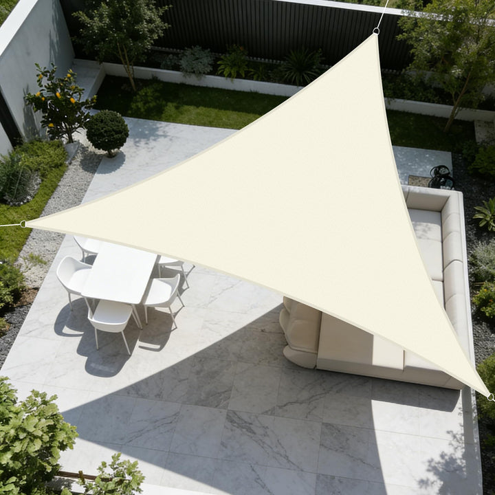 LOVE STORY Sonnensegel Dreieckig 2.5x2.5x2.5m Wasserdicht UV95% für Garten 2.5x2.5x2.5m Cremeweiss,