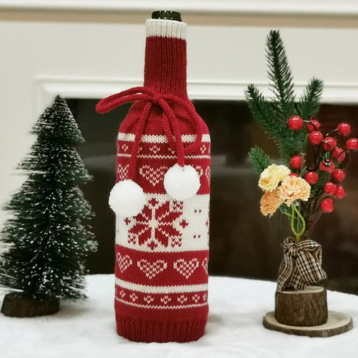 Weihnachten Weinflasche Abdeckung Taschen Flaschenüberzug: 3 Stücke Weintüten Flaschentasche Cover F