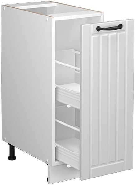 Vicco Apothekerschrank Fame-Line, Weiss, 30 cm ohne Arbeitsplatte Weiss Landhaus Apothekerschrank 30