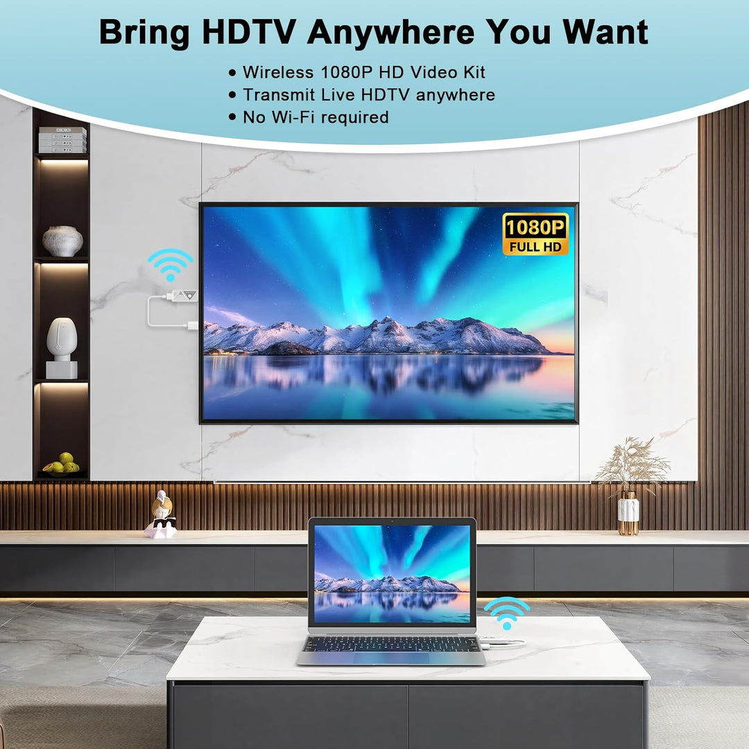 HDMI Wireless Transmitter and Receiver, Wireless HDMI Extender zum Streamen von Video und Audio vom