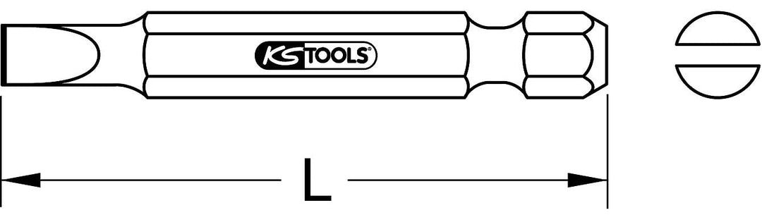 KS Tools 911.3324 1/4" CLASSIC Bit Schlitz, 50mm, 8mm, 5er Pack