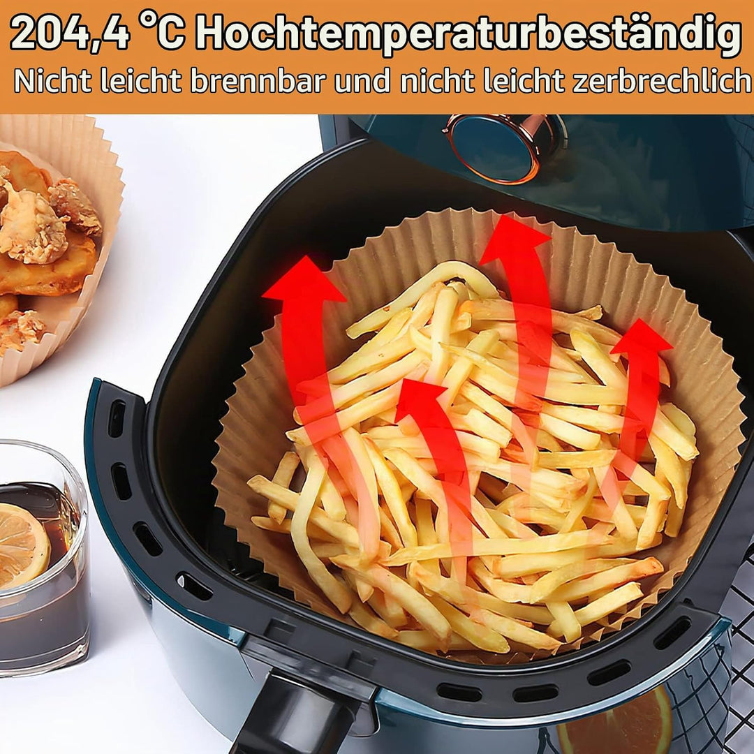 AiQInu Backpapier für Heissluftfritteuse, Airfryer Backpapier Rund 16cm 200 Stück BPA-frei Wasserdic