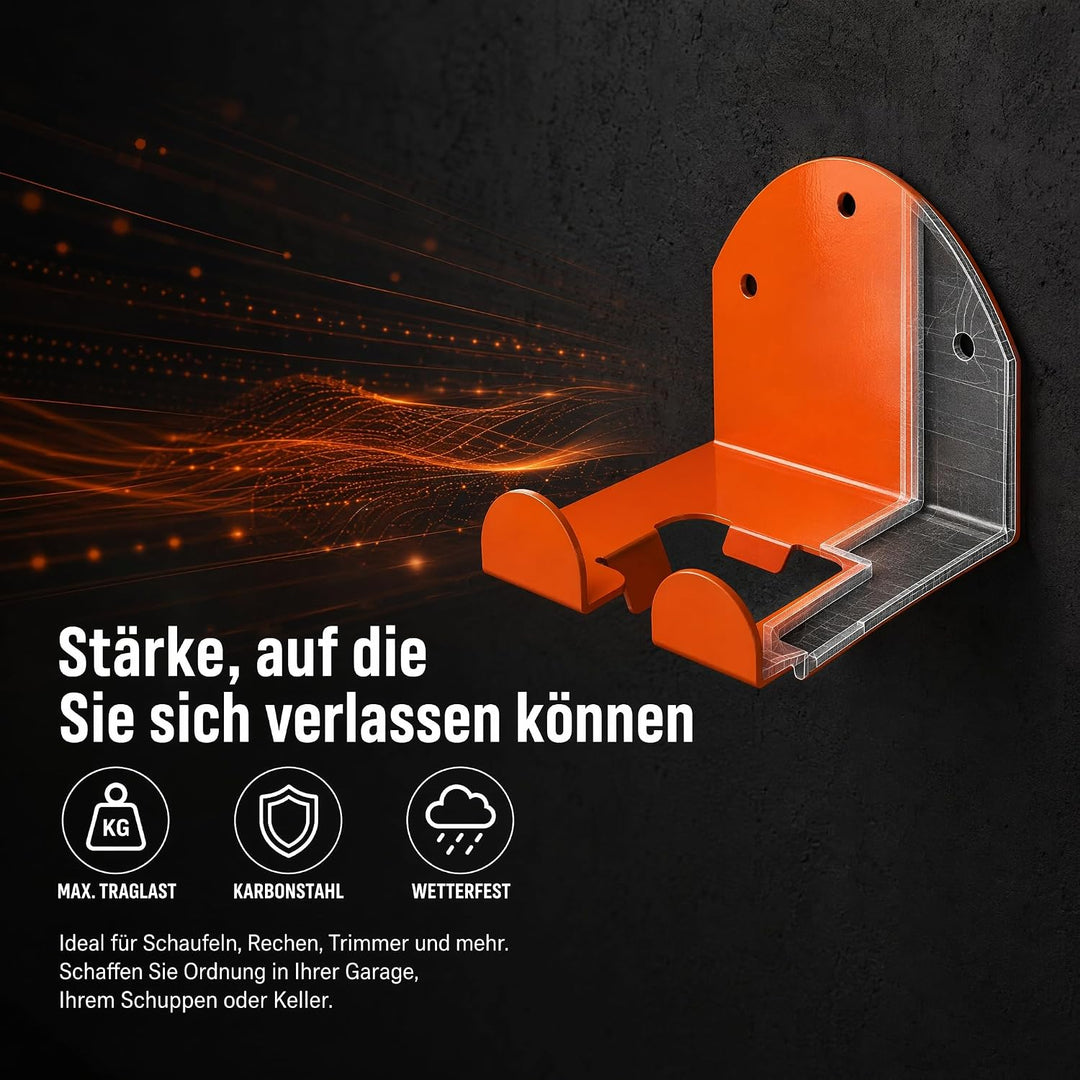 2 Stück Motorsensen Halterung, Wandhalterung mit Passenden Schrauben | Halter Rasentrimmer Wandhaken
