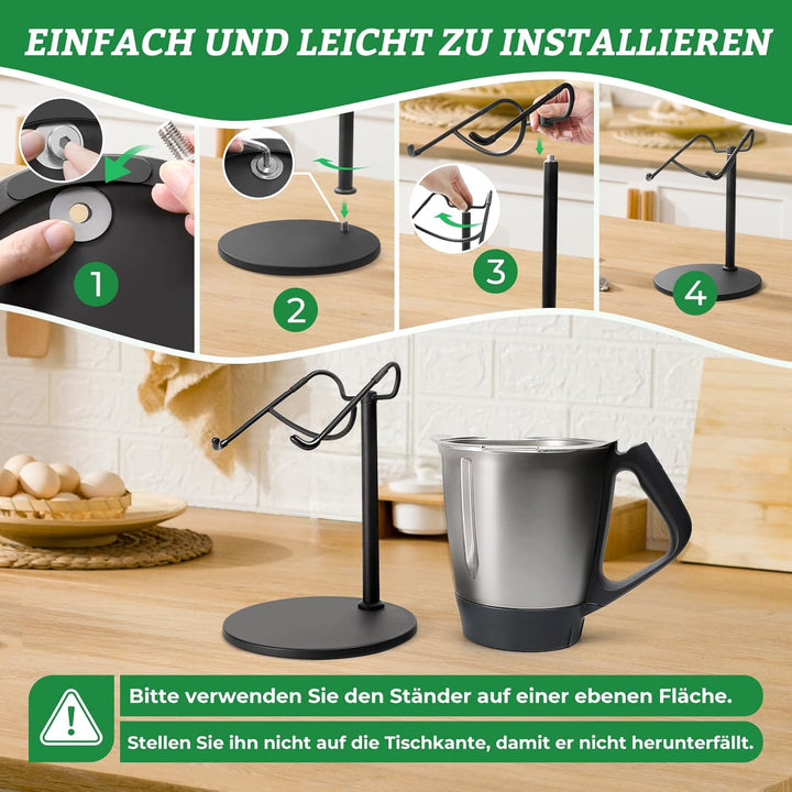 Mixtopf Edelstahl Halter für Thermomix TM6, TM5, TM31 • Alternative zu Spatel • Erleichtert das Aufn