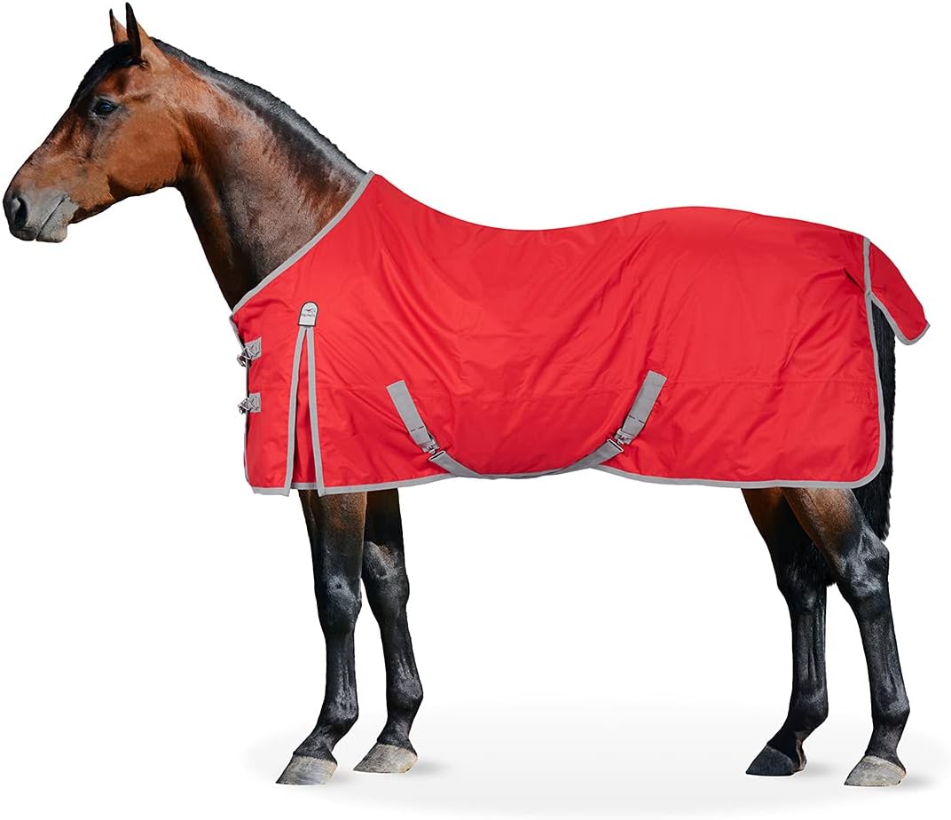 Equinate Regendecke Springfield Weidedecke mit Fleece 145cm Rot Rot 145cm, Rot 145cm